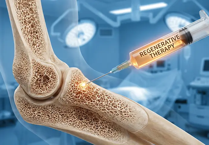 digitally rendered image showing how regenerative therapy is introduced to damaged tissues at Saint Louis Pain Center